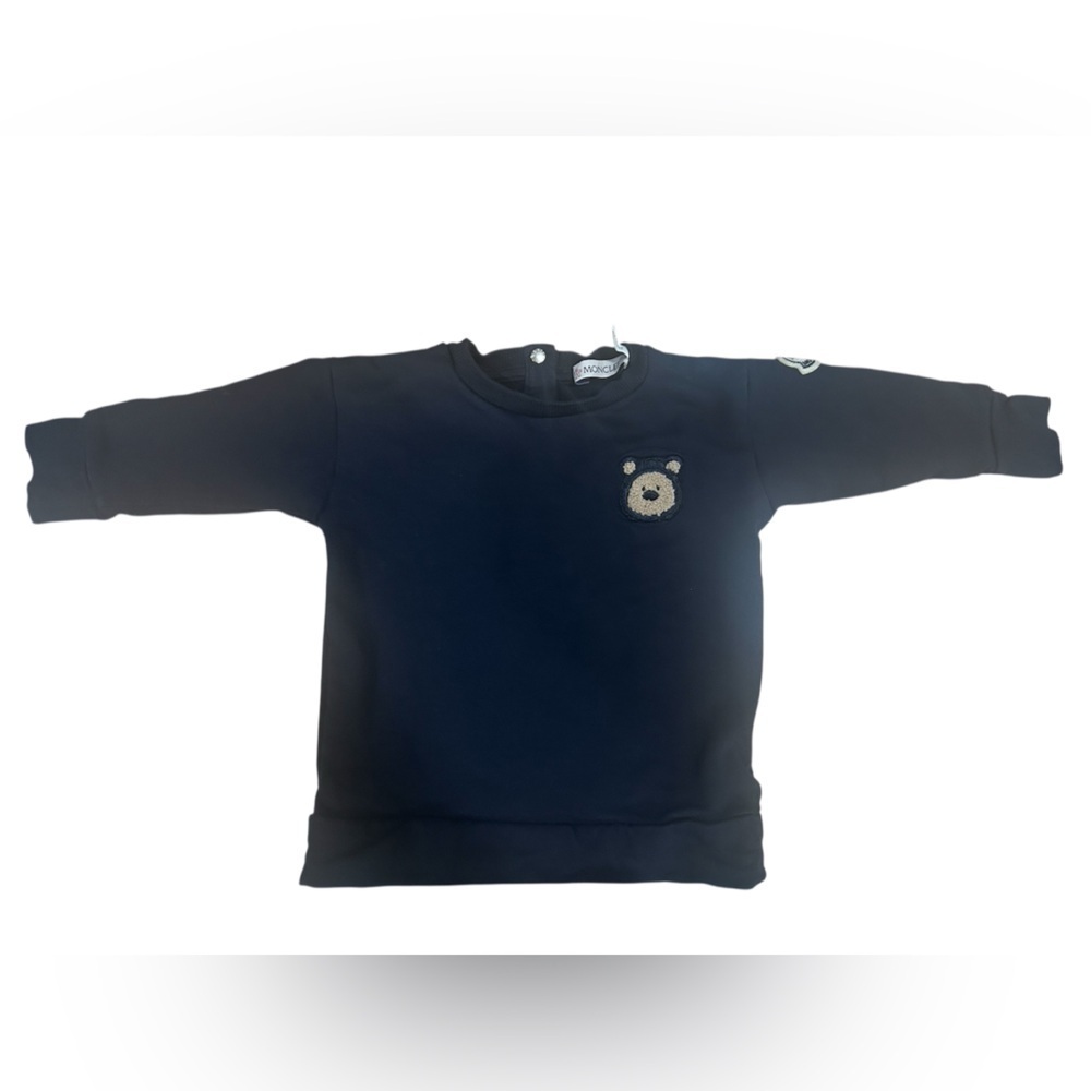 Moncler Kids Navy Sweatshirt with Bear Patch